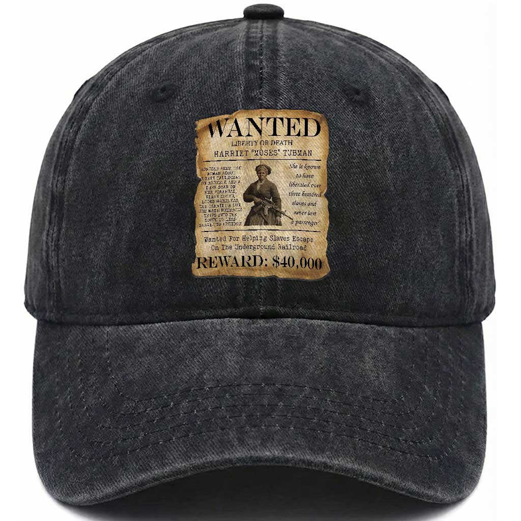 Harriet Tubman Wanted Reward Poster Washed Cotton Baseball Cap Liberty Or Death TS12 Print Your Wear