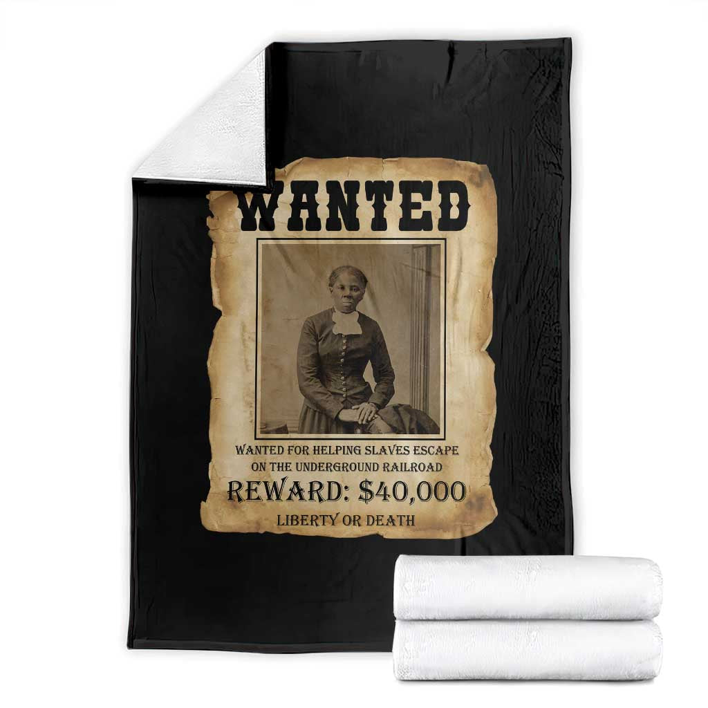 Harriet Tubman Wanted Reward Poster Throw Blanket Freedom Or Death TS12 Black Print Your Wear