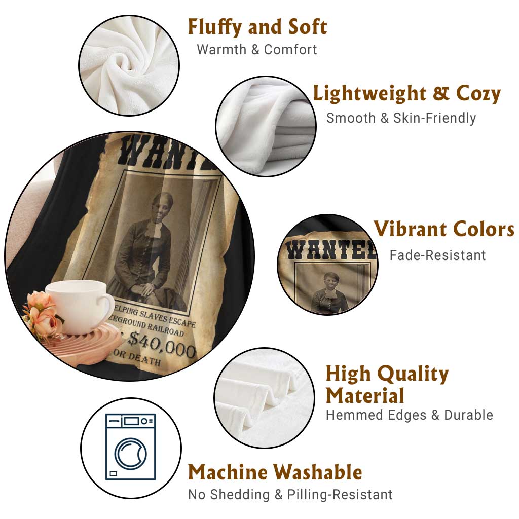 Harriet Tubman Wanted Reward Poster Throw Blanket Freedom Or Death TS12 Print Your Wear