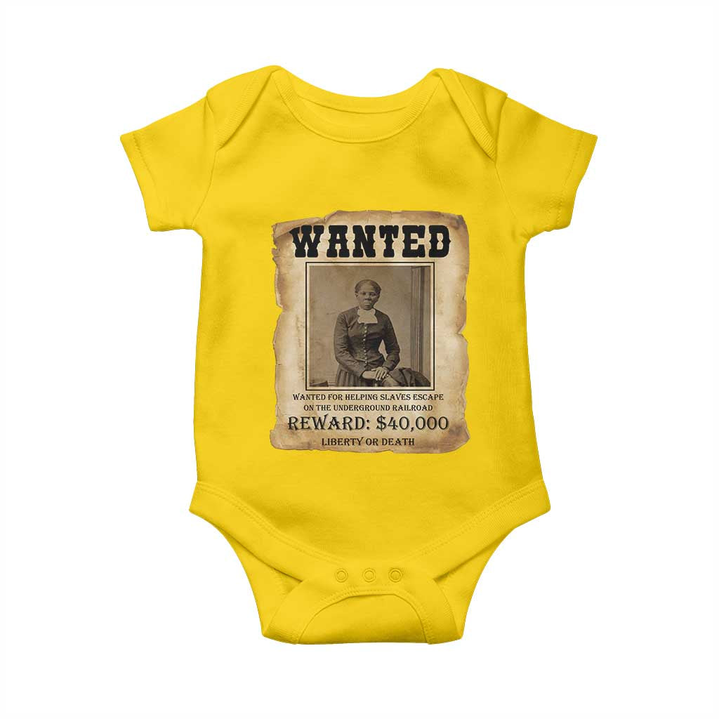 Harriet Tubman Wanted Reward Poster Baby Onesie Freedom Or Death TS12 Daisy Print Your Wear