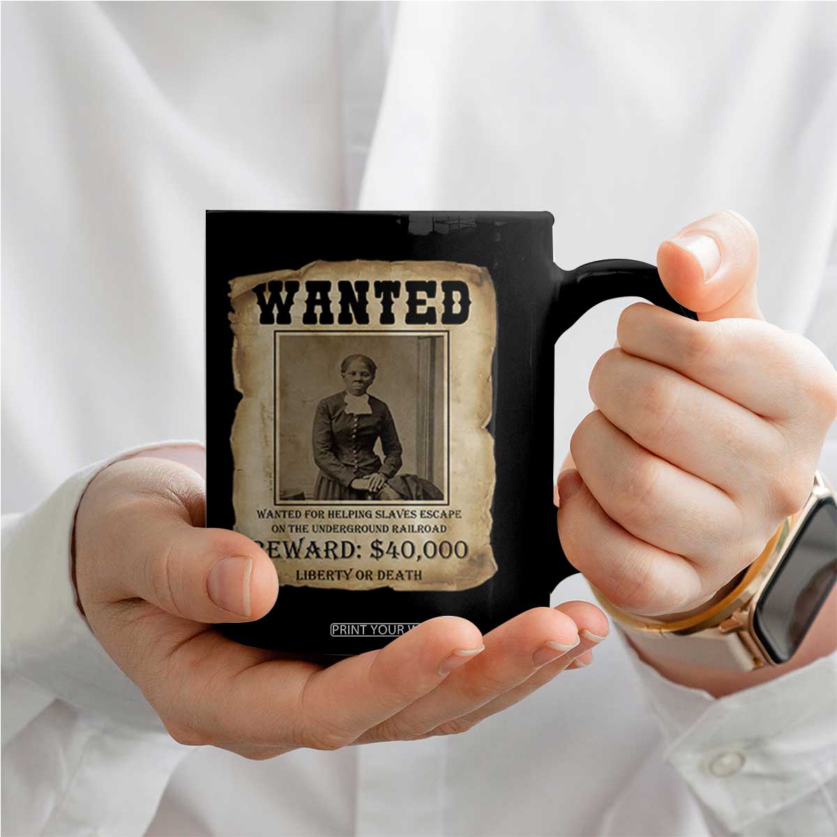 Harriet Tubman Wanted Reward Poster Coffee Mug Freedom Or Death TS12 Print Your Wear