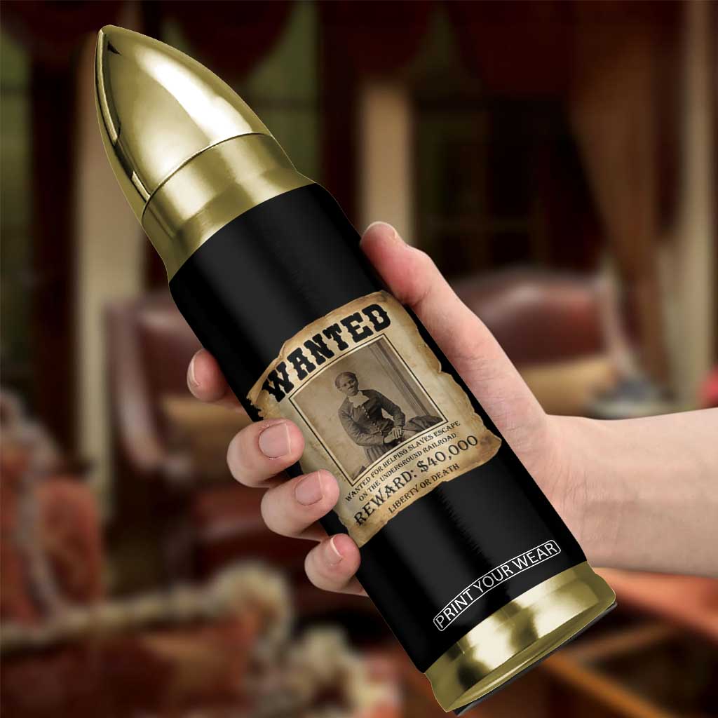Harriet Tubman Wanted Reward Poster Bullet Tumbler Freedom Or Death TS12 Print Your Wear