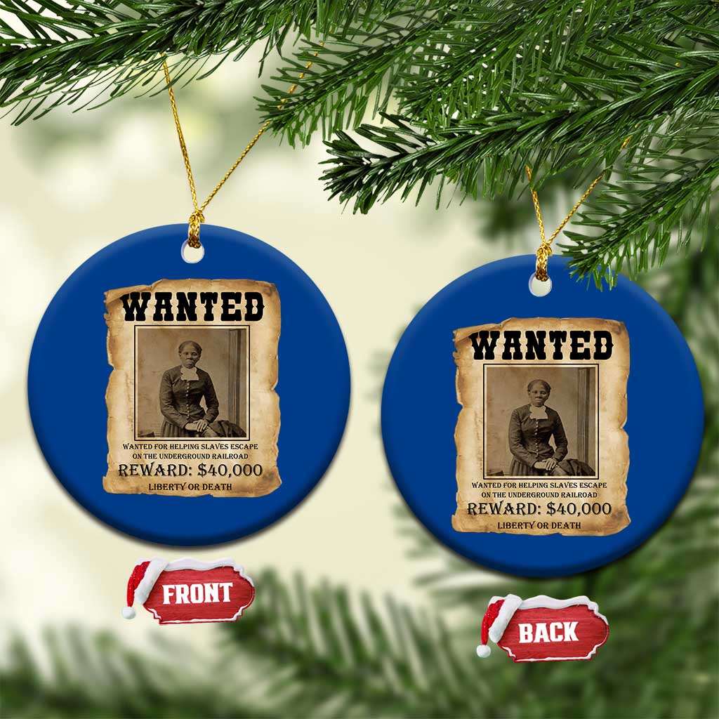 Harriet Tubman Wanted Reward Poster Ceramic Ornament Freedom Or Death TS12 1pc Blue Print Your Wear