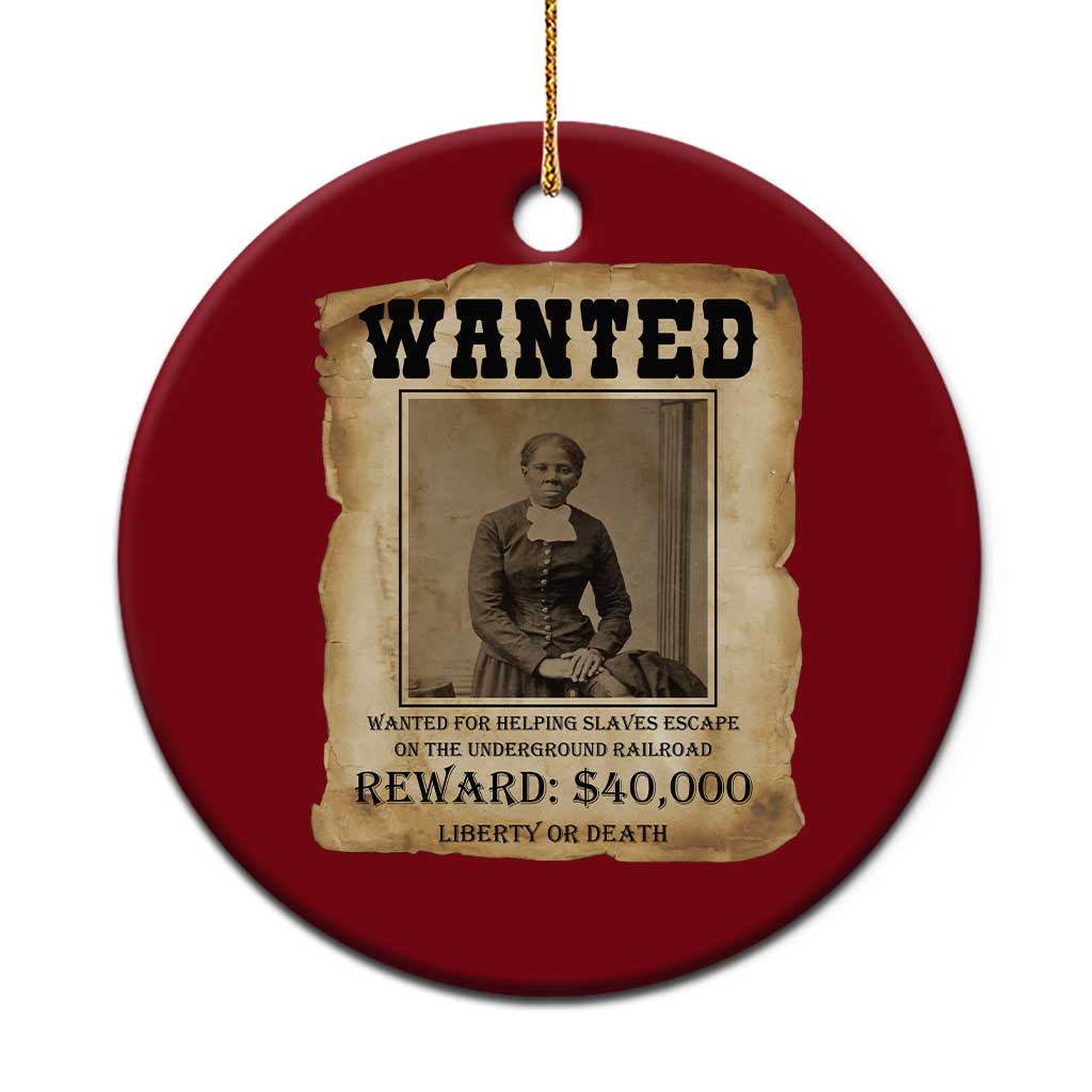 Harriet Tubman Wanted Reward Poster Ceramic Ornament Freedom Or Death TS12 1pc Red Print Your Wear