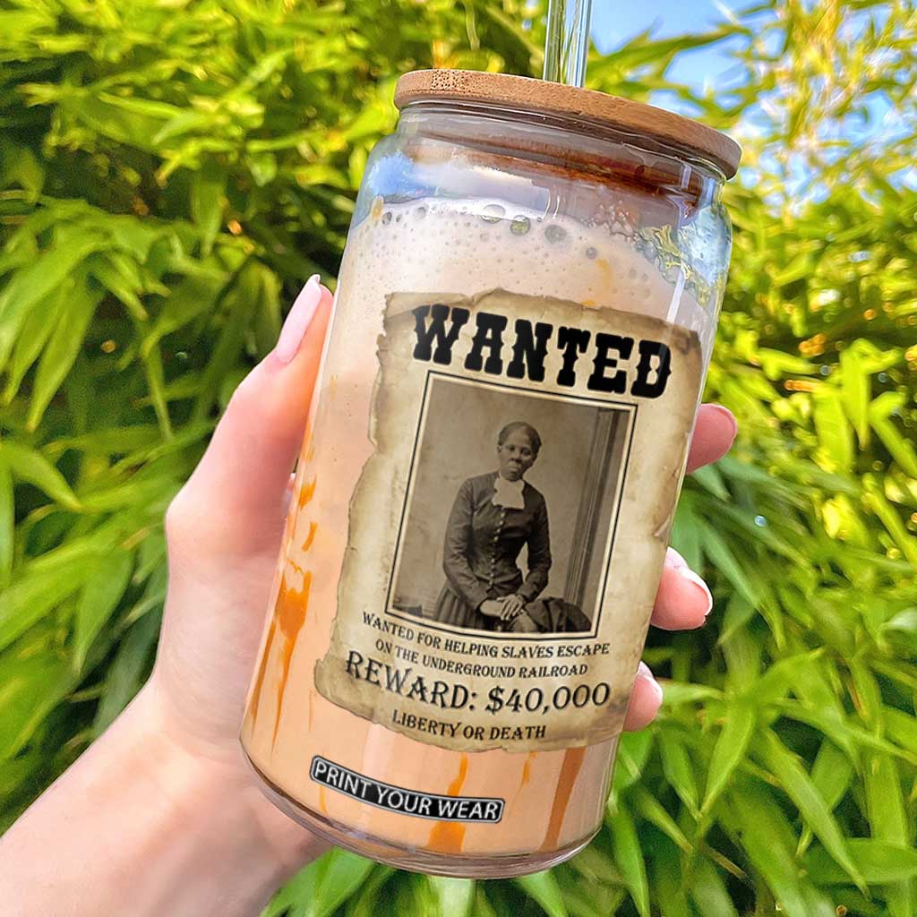 Harriet Tubman Wanted Reward Poster Glass Can Freedom Or Death TS12 Black Print Your Wear