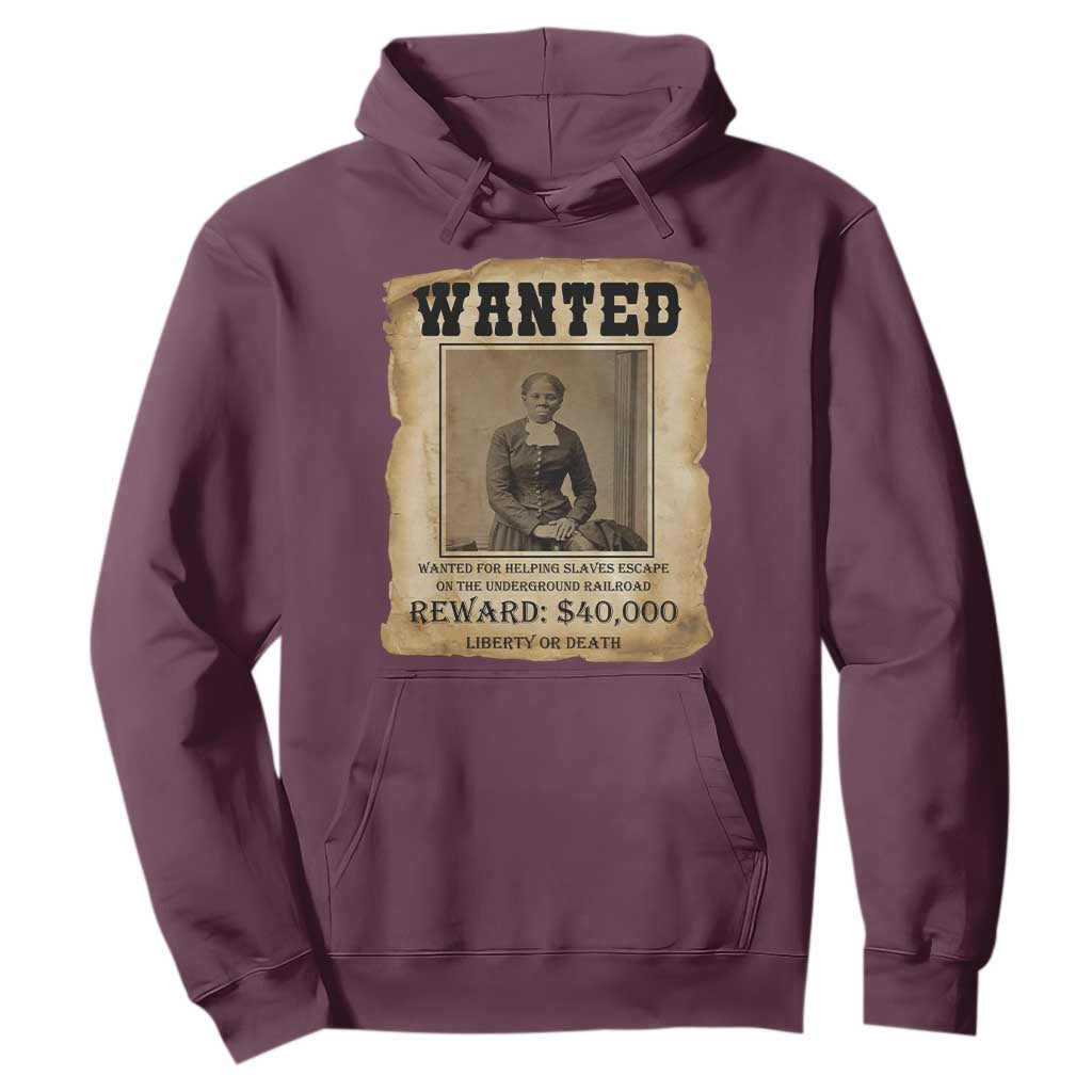 Harriet Tubman Wanted Reward Poster Hoodie Freedom Or Death TS12 Maroon Print Your Wear