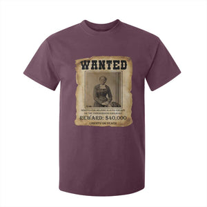 Harriet Tubman Wanted Reward Poster T Shirt For Kid Freedom Or Death TS12 Maroon Print Your Wear