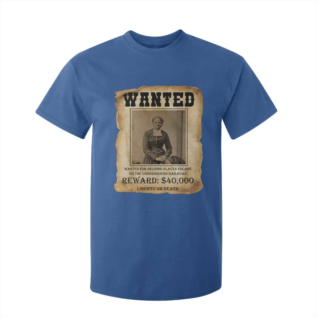 Harriet Tubman Wanted Reward Poster T Shirt For Kid Freedom Or Death TS12 Royal Blue Print Your Wear
