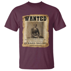 Harriet Tubman Wanted Reward Poster T Shirt Freedom Or Death TS12 Maroon Print Your Wear