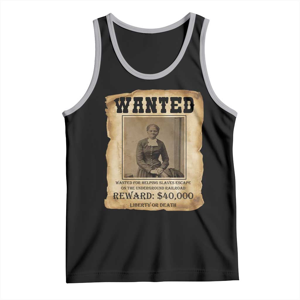 Harriet Tubman Wanted Reward Poster Tank Top Freedom Or Death TS12 Black Athletic Heather Print Your Wear