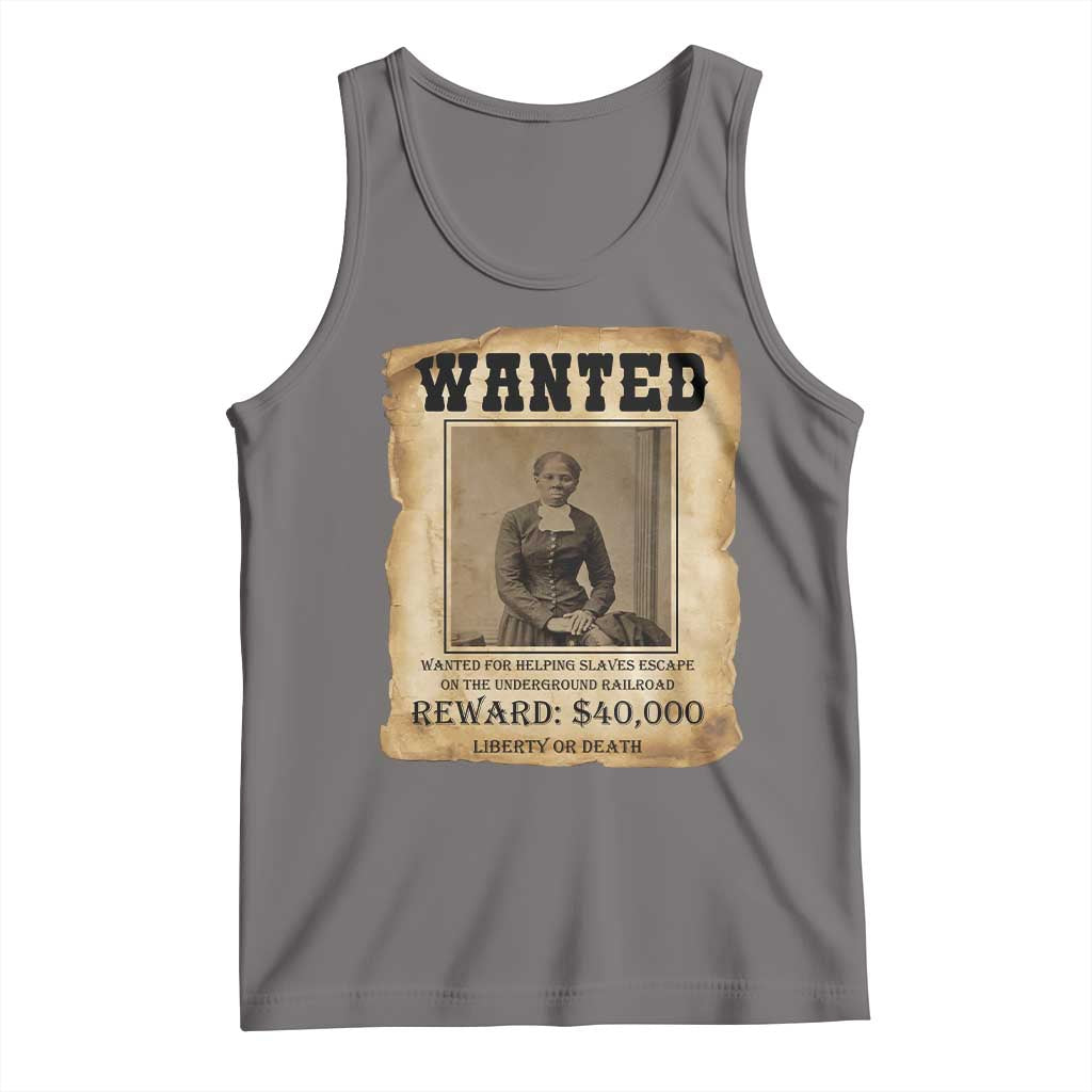 Harriet Tubman Wanted Reward Poster Tank Top Freedom Or Death TS12 Deep Heather Print Your Wear
