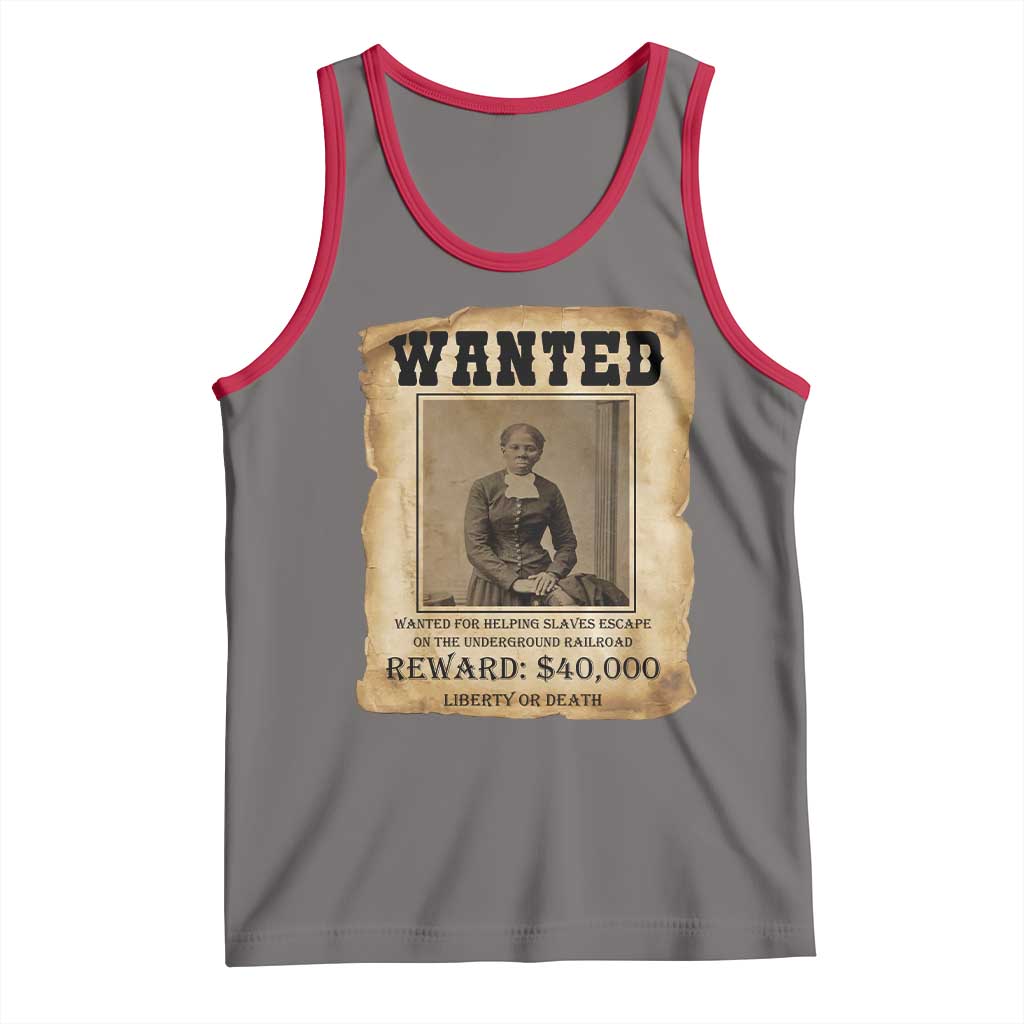 Harriet Tubman Wanted Reward Poster Tank Top Freedom Or Death TS12 Deep Heather Red Print Your Wear
