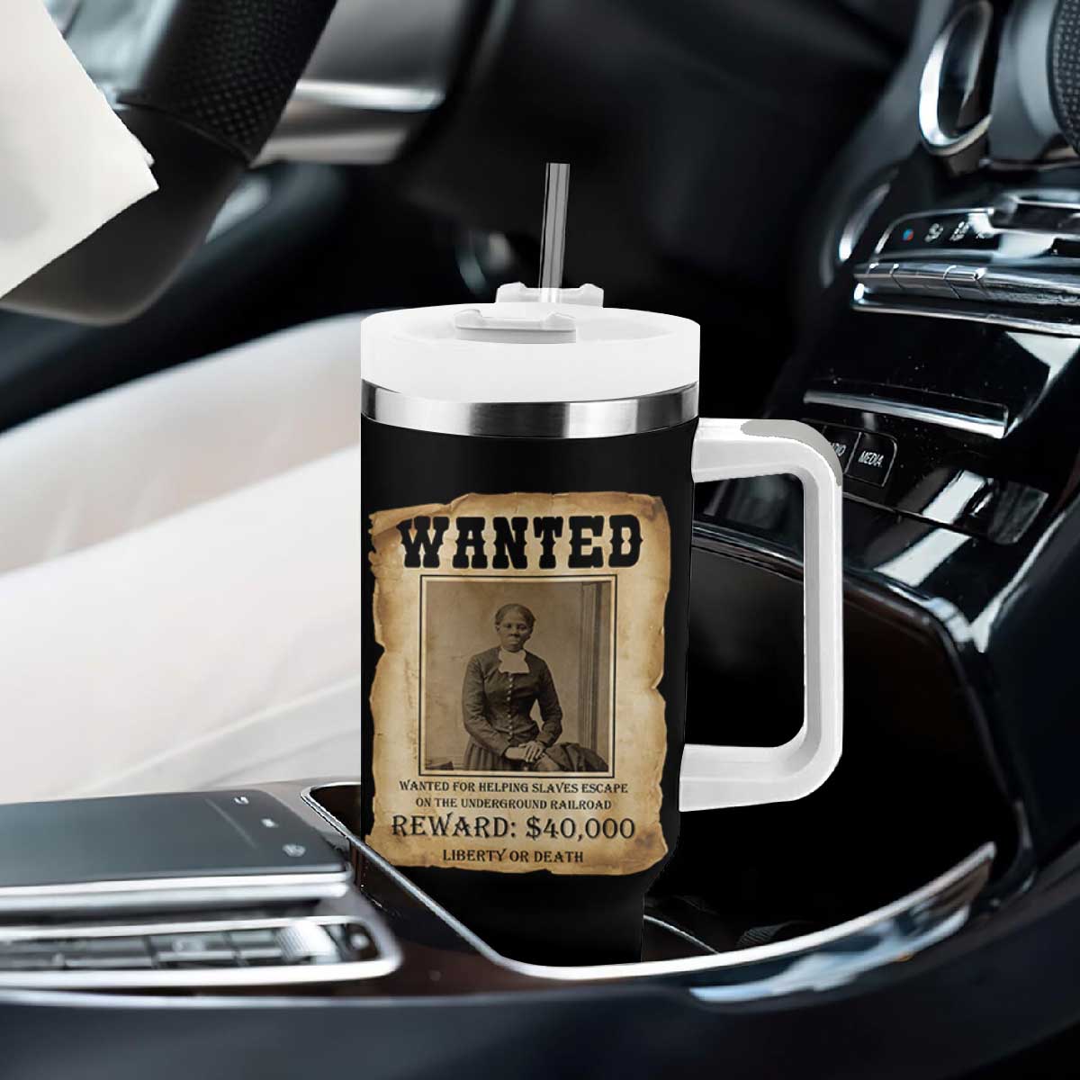 Harriet Tubman Wanted Reward Poster Tumbler With Handle Freedom Or Death TS12 Print Your Wear