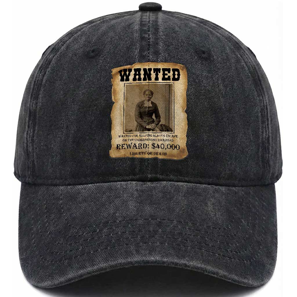 Harriet Tubman Wanted Reward Poster Washed Cotton Baseball Cap Freedom Or Death TS12 Print Your Wear