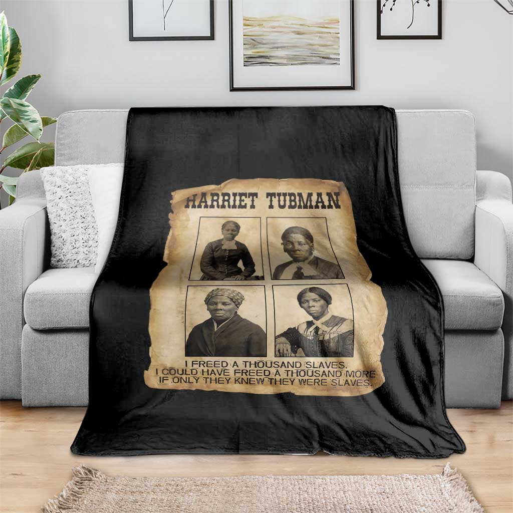 Vintage Harriet Tubman Poster Throw Blanket I Freed A Thousand People TS12 Print Your Wear