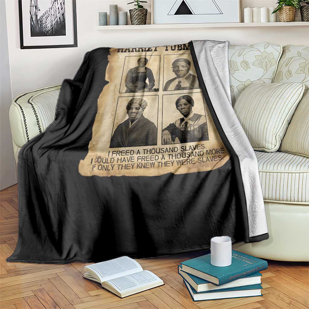 Vintage Harriet Tubman Poster Throw Blanket I Freed A Thousand People TS12 Print Your Wear