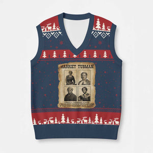 Vintage Harriet Tubman Poster V-Neck Knit Sweater Vest I Freed A Thousand People TS12 Navy Red Print Your Wear