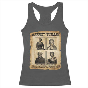 Vintage Harriet Tubman Poster Racerback Tank Top I Freed A Thousand People TS12 Dark Heather Print Your Wear