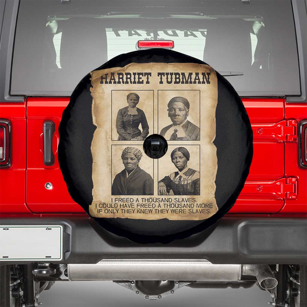 Vintage Harriet Tubman Poster Spare Tire Cover I Freed A Thousand People TS12 Black Print Your Wear