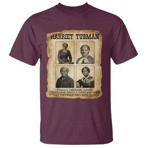 Vintage Harriet Tubman Poster T Shirt I Freed A Thousand People TS12 Maroon Print Your Wear