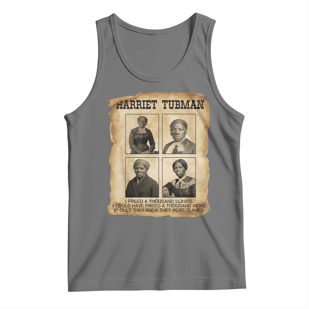 Vintage Harriet Tubman Poster Tank Top I Freed A Thousand People TS12 Black Heather Print Your Wear