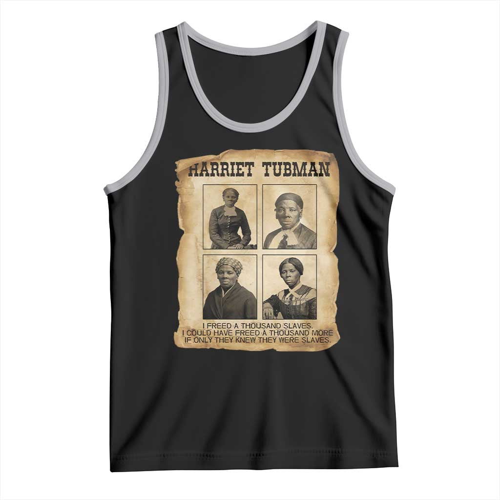 Vintage Harriet Tubman Poster Tank Top I Freed A Thousand People TS12 Black Athletic Heather Print Your Wear