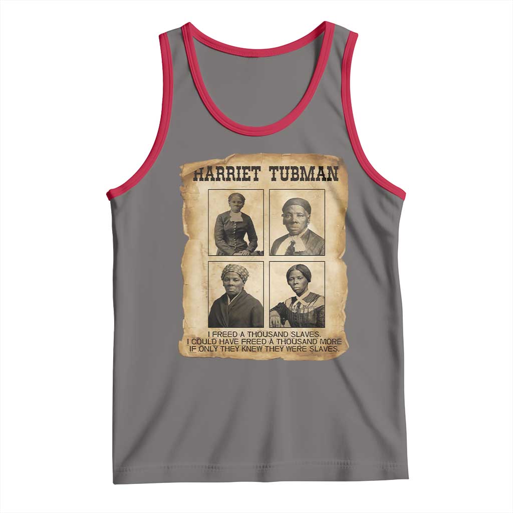 Vintage Harriet Tubman Poster Tank Top I Freed A Thousand People TS12 Deep Heather Red Print Your Wear