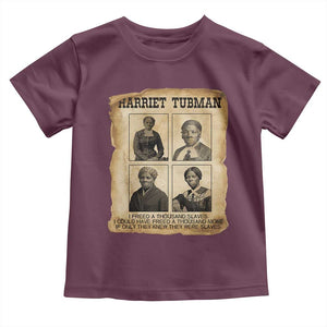 Vintage Harriet Tubman Poster Toddler T Shirt I Freed A Thousand People TS12 Maroon Print Your Wear