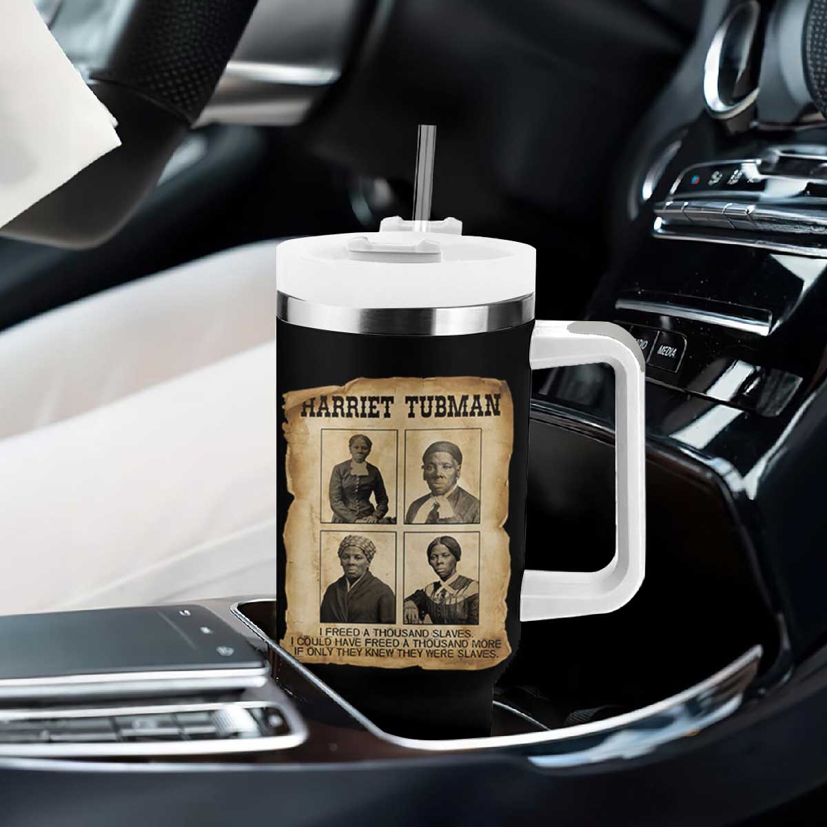 Vintage Harriet Tubman Poster Tumbler With Handle I Freed A Thousand People TS12 Print Your Wear