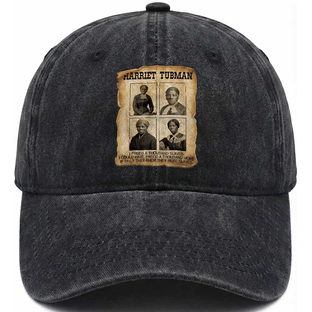 Vintage Harriet Tubman Poster Washed Cotton Baseball Cap I Freed A Thousand People TS12 Print Your Wear