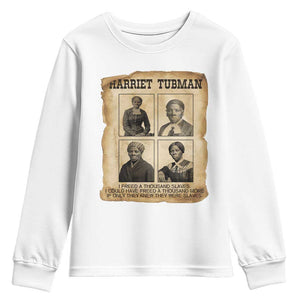 Vintage Harriet Tubman Poster Youth Sweatshirt I Freed A Thousand People TS12 White Print Your Wear