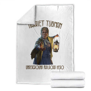Harriet Tubman Throw Blanket Underground Railroad Hero Black History Month Gift TS12 White Print Your Wear
