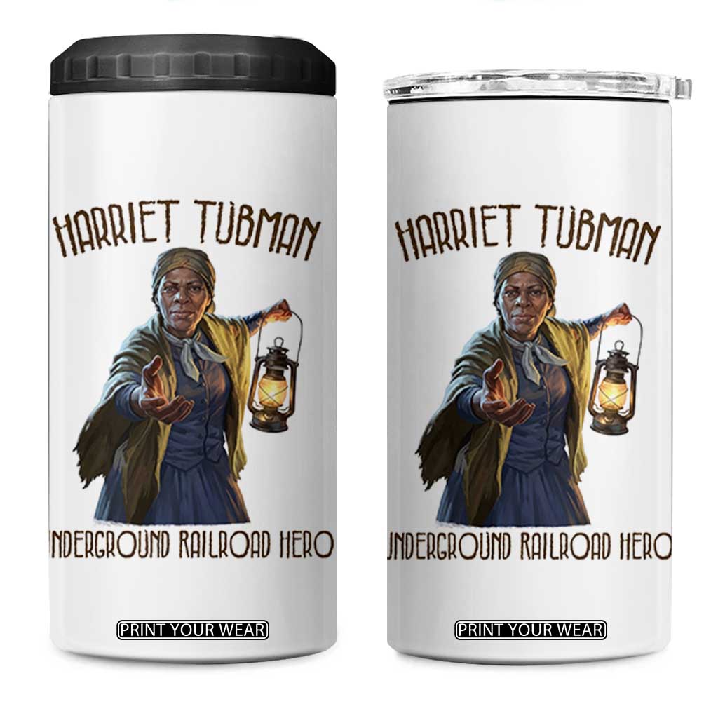 Harriet Tubman 4 in 1 Can Cooler Tumbler Underground Railroad Hero Black History Month Gift TS12 One Size: 16 oz White Print Your Wear