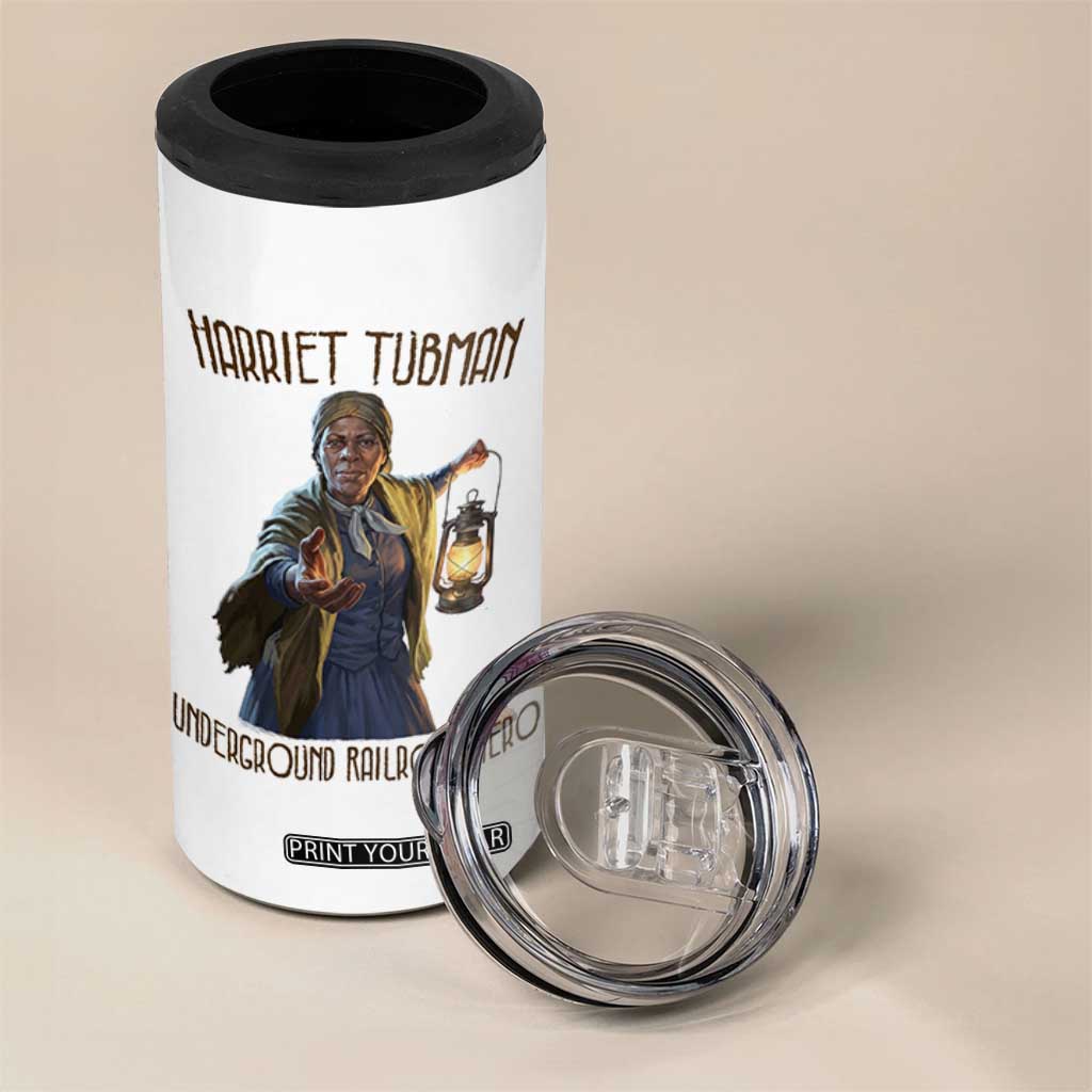 Harriet Tubman 4 in 1 Can Cooler Tumbler Underground Railroad Hero Black History Month Gift TS12 Print Your Wear