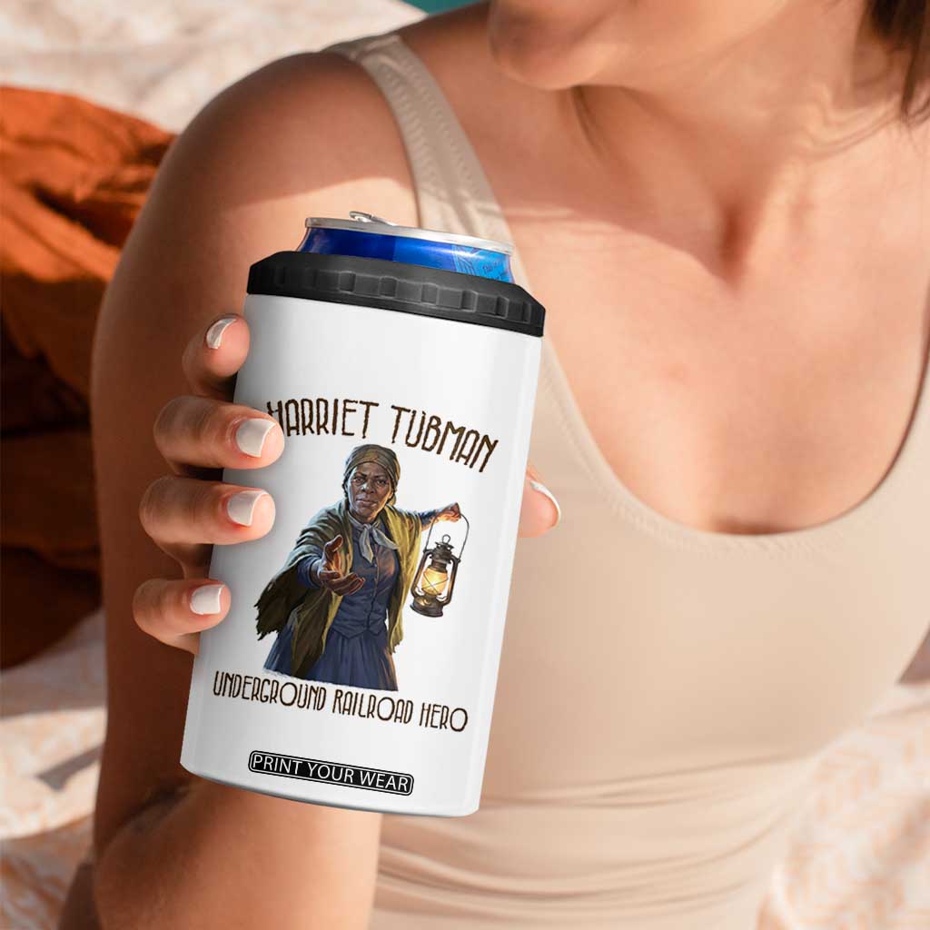 Harriet Tubman 4 in 1 Can Cooler Tumbler Underground Railroad Hero Black History Month Gift TS12 Print Your Wear