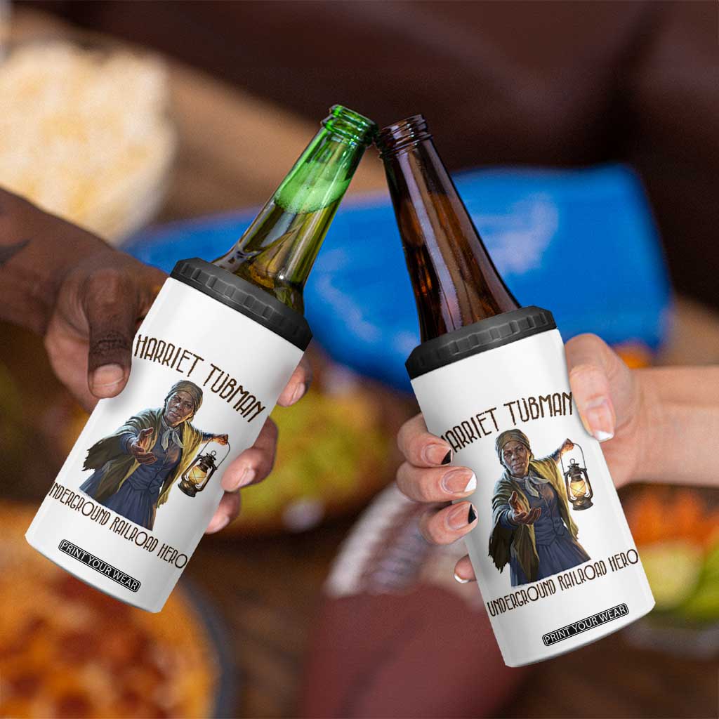 Harriet Tubman 4 in 1 Can Cooler Tumbler Underground Railroad Hero Black History Month Gift TS12 Print Your Wear