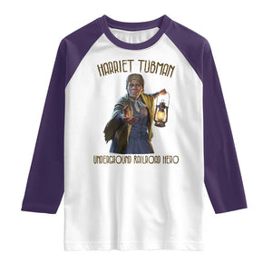 Harriet Tubman Raglan Shirt Underground Railroad Hero Black History Month Gift TS12 White Purple Print Your Wear