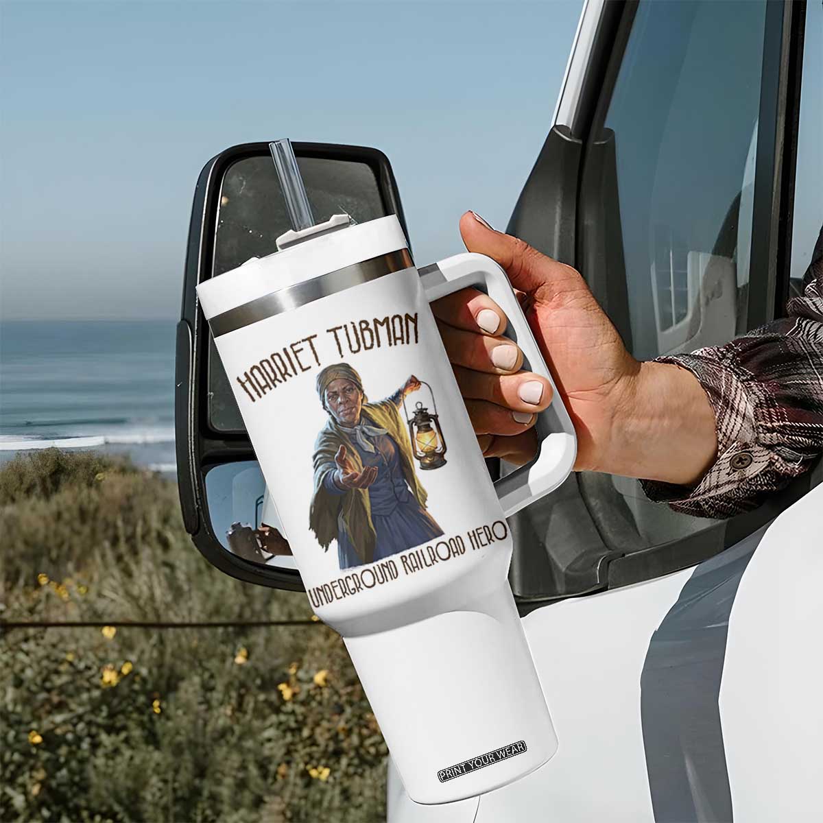 Harriet Tubman Tumbler With Handle Underground Railroad Hero Black History Month Gift TS12 Print Your Wear