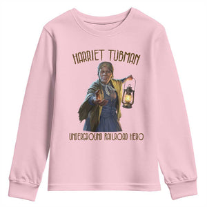 Harriet Tubman Youth Sweatshirt Underground Railroad Hero Black History Month Gift TS12 Light Pink Print Your Wear