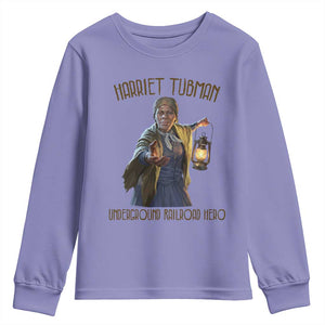 Harriet Tubman Youth Sweatshirt Underground Railroad Hero Black History Month Gift TS12 Violet Print Your Wear