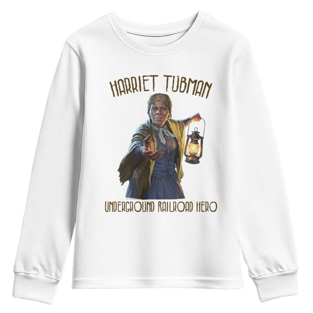 Harriet Tubman Youth Sweatshirt Underground Railroad Hero Black History Month Gift TS12 White Print Your Wear