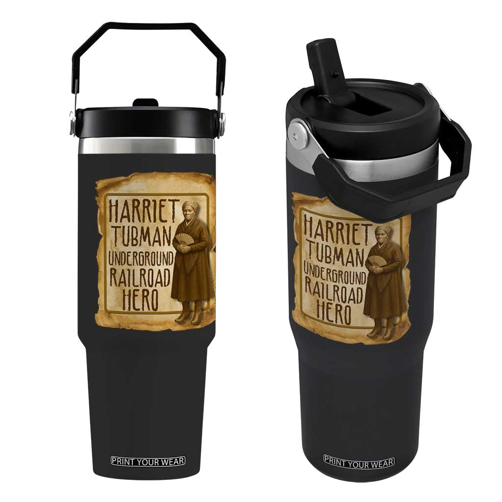 Underground Railroad Hero Harriet Tubman Flip Straw Tumbler Feminist History Gift TS12 One Size: 30 oz Black Print Your Wear