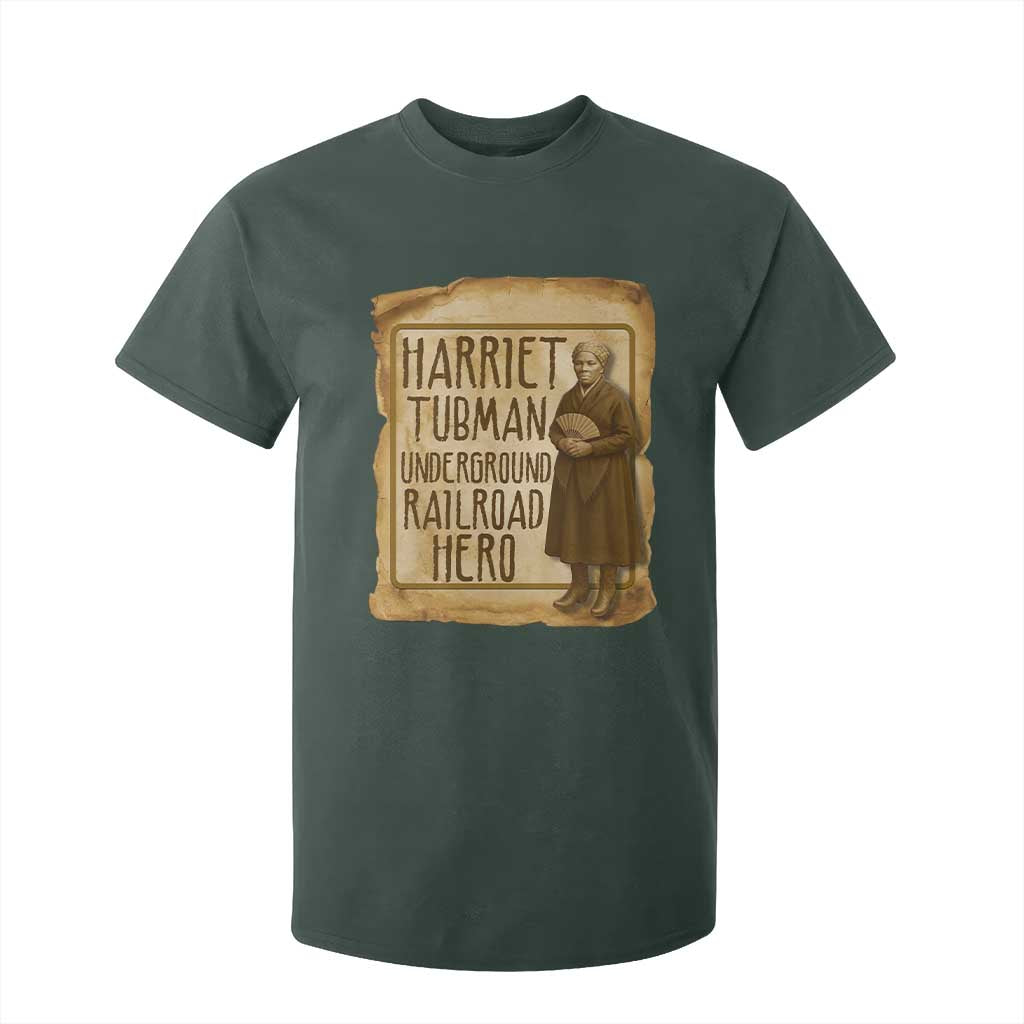 Underground Railroad Hero Harriet Tubman T Shirt For Kid Feminist History Gift TS12 Dark Forest Green Print Your Wear