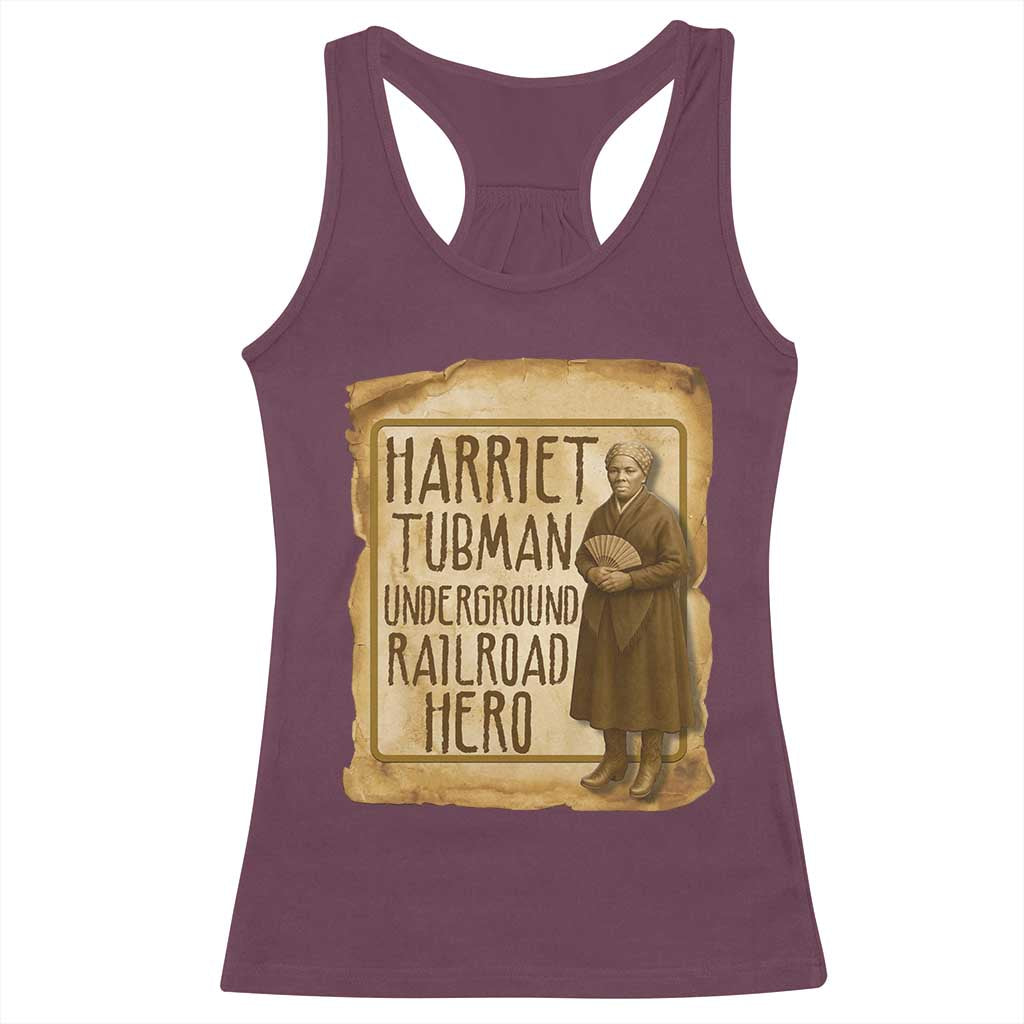 Underground Railroad Hero Harriet Tubman Racerback Tank Top Feminist History Gift TS12 Maroon Print Your Wear