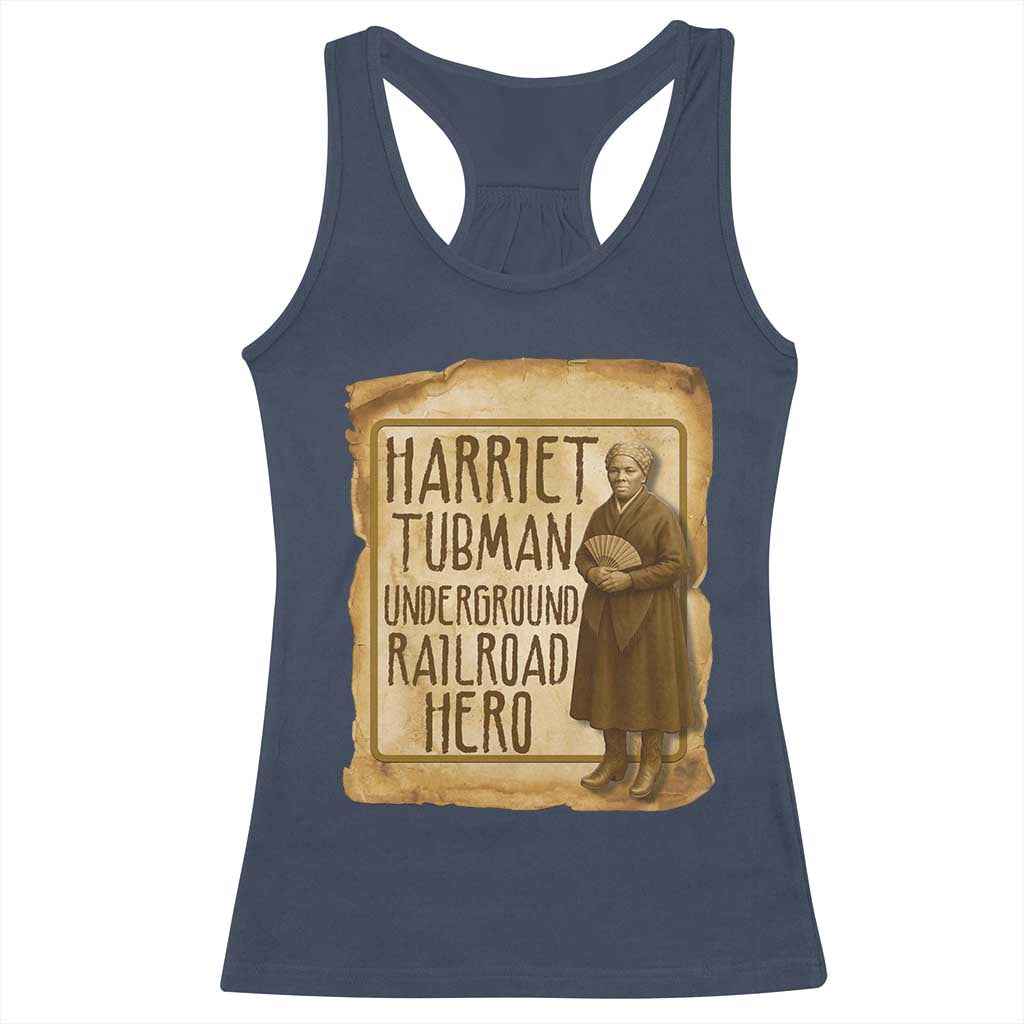 Underground Railroad Hero Harriet Tubman Racerback Tank Top Feminist History Gift TS12 Navy Print Your Wear