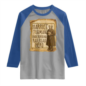Underground Railroad Hero Harriet Tubman Raglan Shirt Feminist History Gift TS12 Sport Gray Royal Print Your Wear