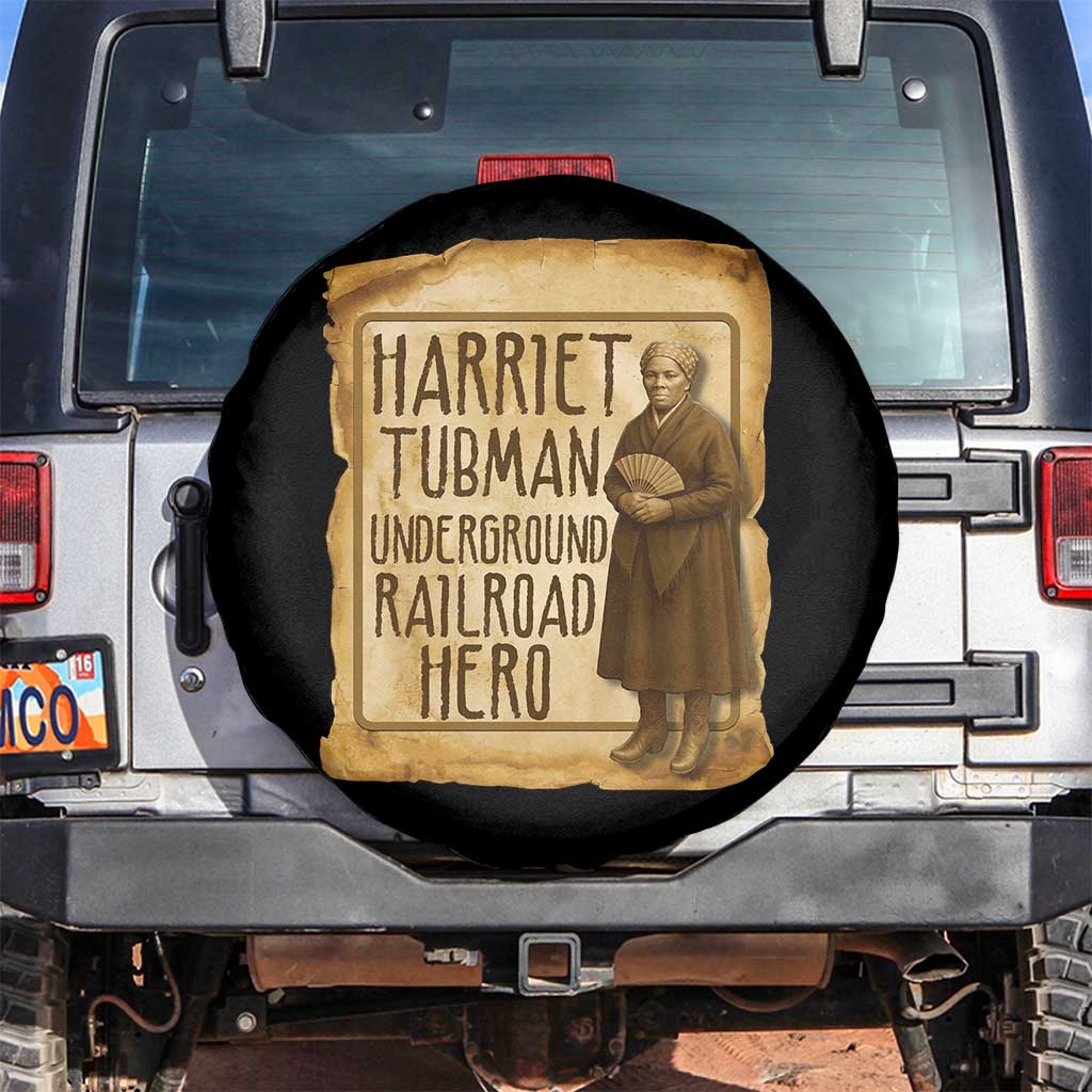 Underground Railroad Hero Harriet Tubman Spare Tire Cover Feminist History Gift TS12 No hole Black Print Your Wear