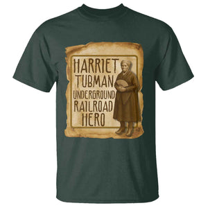 Underground Railroad Hero Harriet Tubman T Shirt Feminist History Gift TS12 Dark Forest Green Print Your Wear
