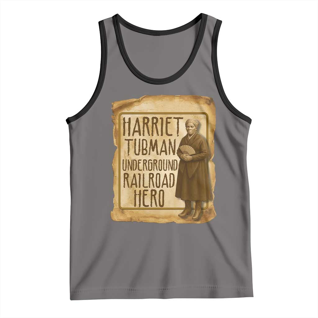Underground Railroad Hero Harriet Tubman Tank Top Feminist History Gift TS12 Deep Heather Black Print Your Wear