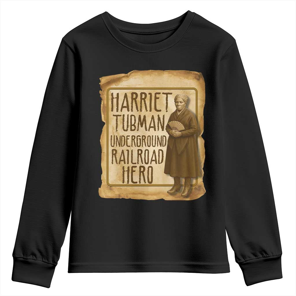 Underground Railroad Hero Harriet Tubman Youth Sweatshirt Feminist History Gift TS12 Black Print Your Wear